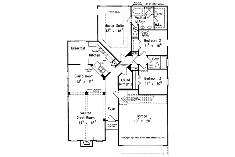 Dream House Plan - Floor Plan - Main Floor for Ranch House Plan #927-254 - 3 bed, 2 bath