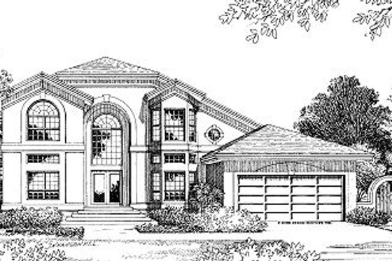 Exterior - Front Elevation for European House Plan #417-388 - 4 bed, 4 bath