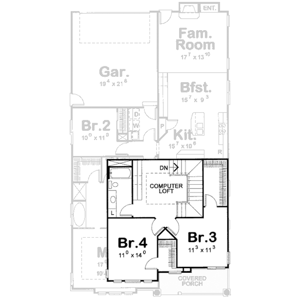 Home Plan - Bungalow Floor Plan - Upper Floor Plan #20-1738