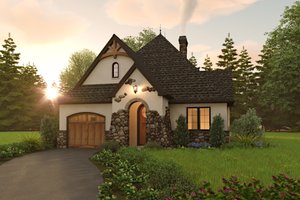 House Blueprint - Cottage Exterior - Front Elevation Plan #48-1029