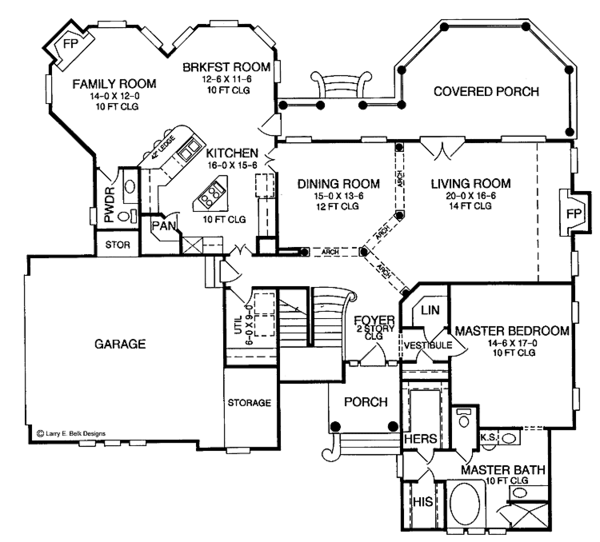 Architectural House Design - Traditional Floor Plan - Main Floor Plan #952-113