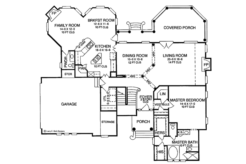 Architectural House Design - Floor Plan - Main Floor for Traditional House Plan #952-113 - 4 bed, 3.5 bath