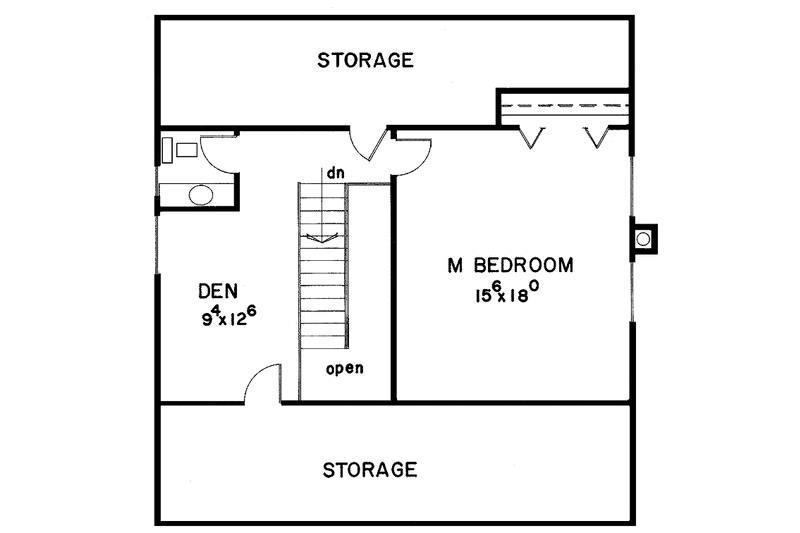 Home Plan - Floor Plan - Upper Floor for Country House Plan #60-746 - 2 bed, 2 bath