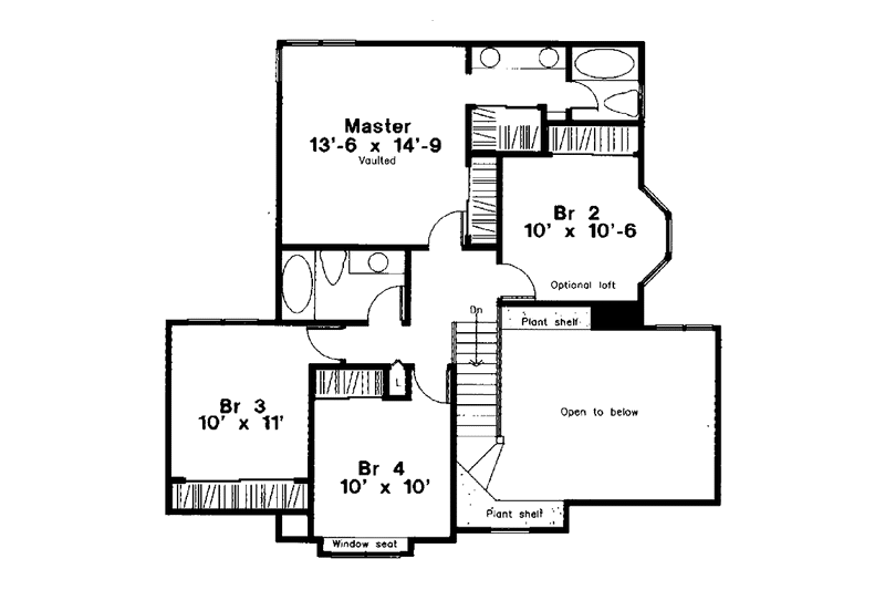 Home Plan - Floor Plan - Upper Floor for Country House Plan #300-119 - 4 bed, 2.5 bath