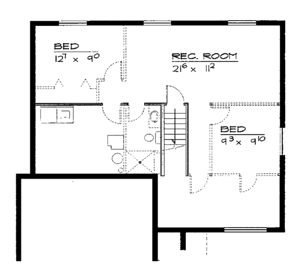 House Blueprint - Country Floor Plan - Lower Floor Plan #308-294