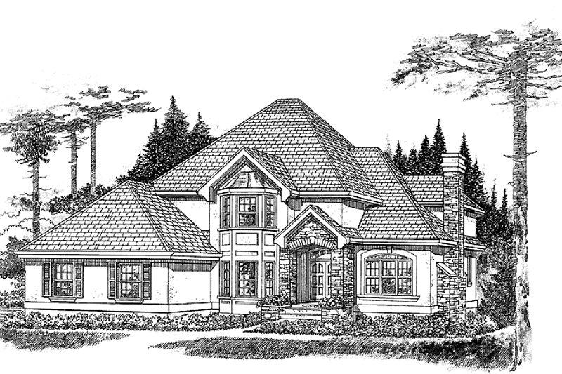 Architectural House Design - Country Exterior - Front Elevation Plan #47-912