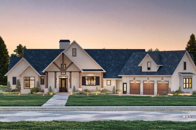 House Design - Exterior - Front Elevation 4 for Farmhouse House Plan #119-460 - 4 bed, 3 bath