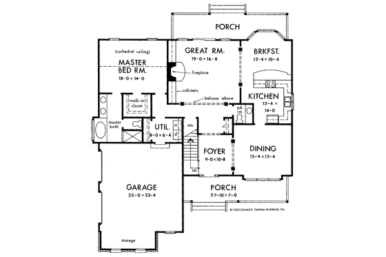 Floor Plan - Main Floor for Country House Plan #929-146 - 3 bed, 2.5 bath