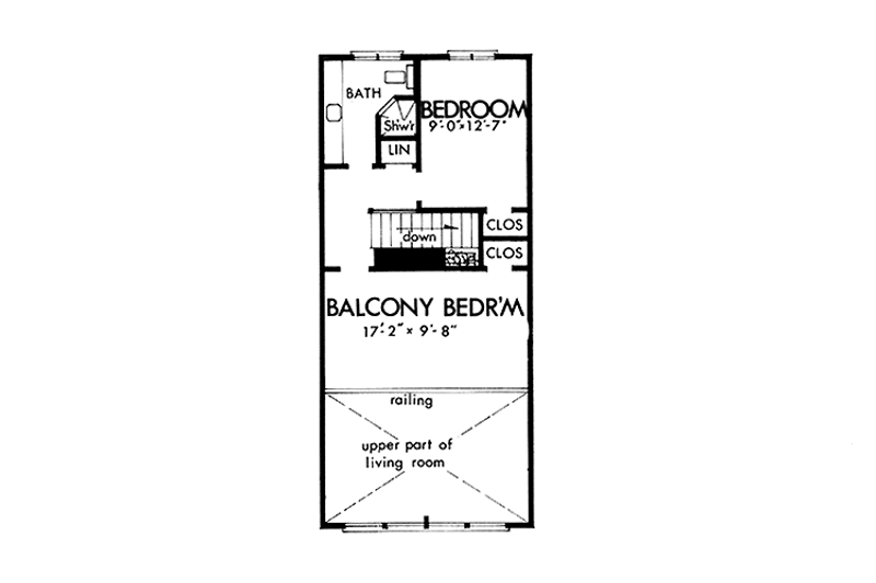 Home Plan - Floor Plan - Upper Floor for Contemporary House Plan #320-1229 - 3 bed, 2 bath