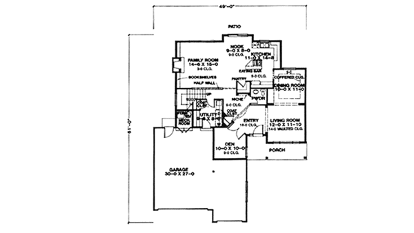 House Plan Design - Country Floor Plan - Main Floor Plan #966-49