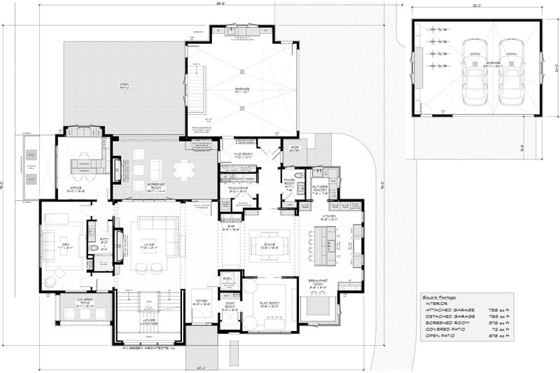 House Plan Design - Floor Plan - Main Floor for Contemporary House Plan #928-380 - 4 bed, 5.5 bath