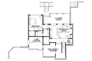 Floor Plan - Lower Floor for Colonial House Plan #1054-12 - 6 bed, 6.5 bath