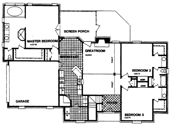 Home Plan - Colonial Floor Plan - Main Floor Plan #30-287