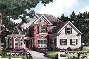 Exterior - Front Elevation 6 for Colonial House Plan #927-586 - 4 bed, 3 bath