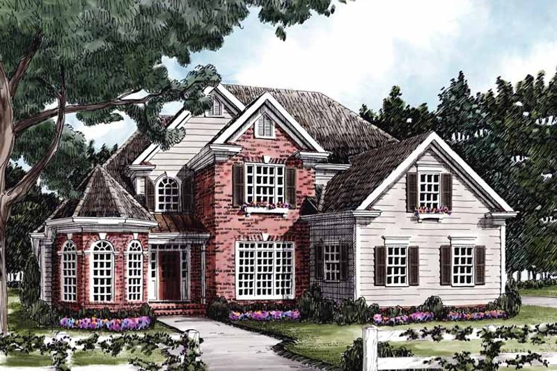 House Blueprint - Exterior - Front Elevation 6 for Colonial House Plan #927-586 - 4 bed, 3 bath