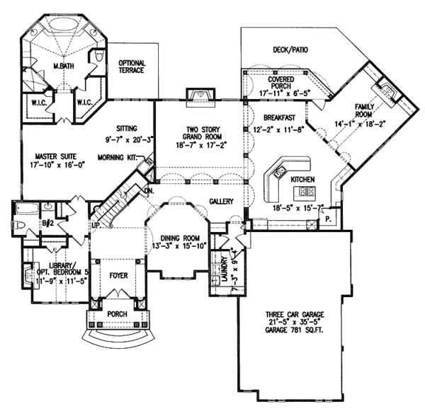 Dream House Plan - Traditional Floor Plan - Main Floor Plan #54-182