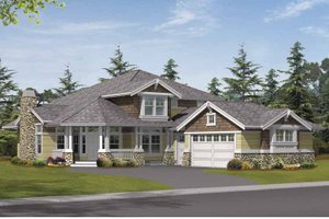 Exterior - Front Elevation 3 for Craftsman House Plan #132-372 - 5 bed, 3.5 bath