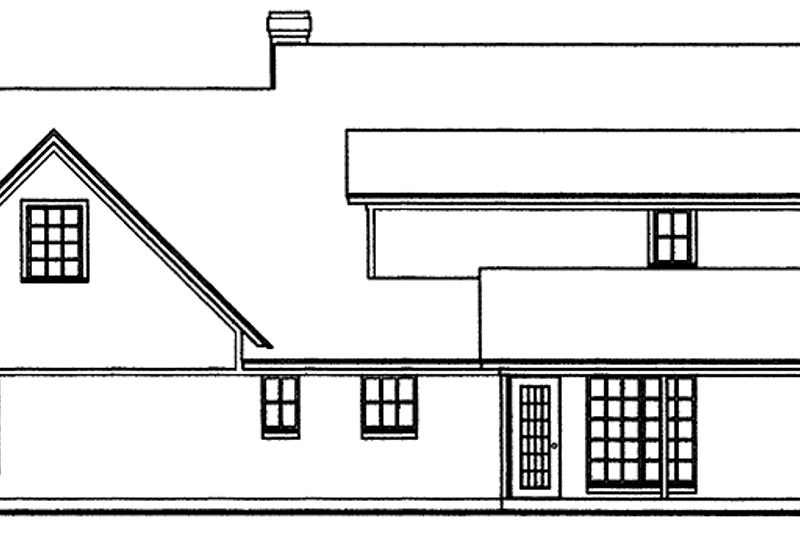 House Plan Design - Exterior - Rear Elevation for Country House Plan #42-691 - 3 bed, 2.5 bath