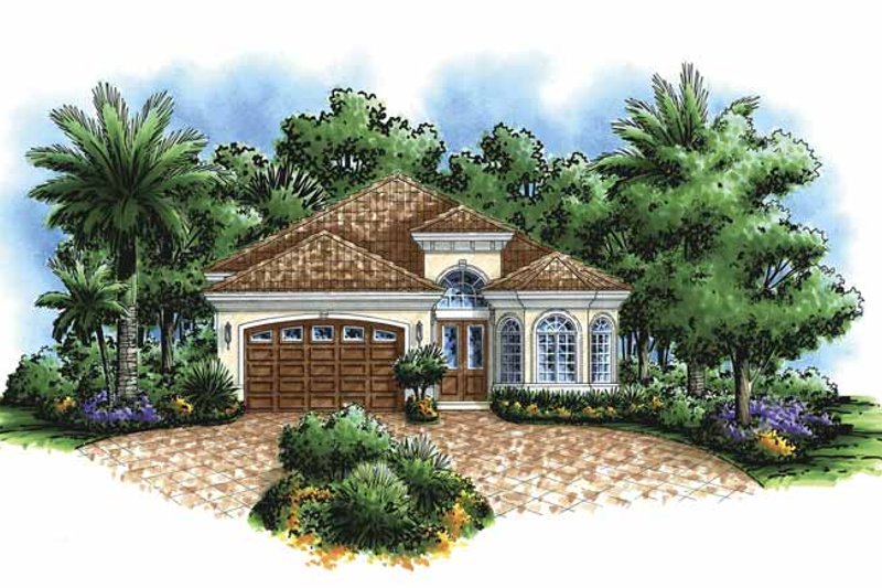 Home Plan - Mediterranean Exterior - Front Elevation Plan #1017-82