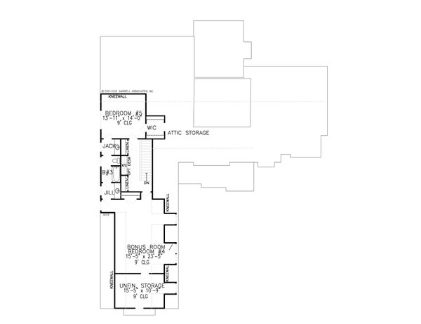 Craftsman Floor Plan - Upper Floor Plan #54-436