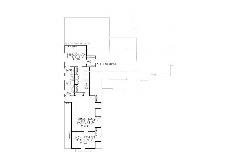 House Design - Floor Plan - Upper Floor for Craftsman House Plan #54-436 - 5 bed, 4.5 bath