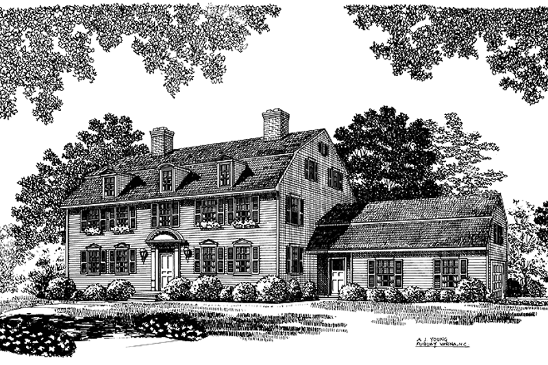Architectural House Design - Colonial Exterior - Front Elevation Plan #72-649