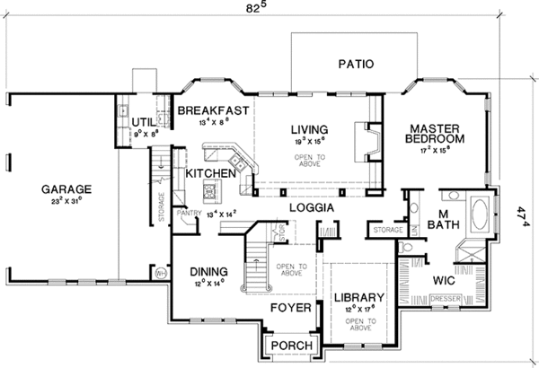 Architectural House Design - Mediterranean Floor Plan - Main Floor Plan #472-320