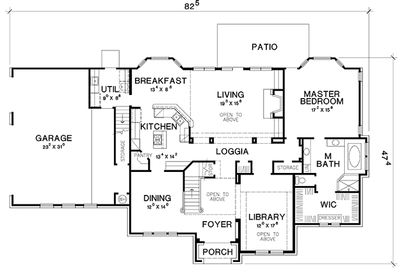 Home Plan - Floor Plan - Main Floor for Mediterranean House Plan #472-320 - 4 bed, 3 bath