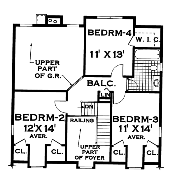 House Plan Design - Country Floor Plan - Upper Floor Plan #3-252