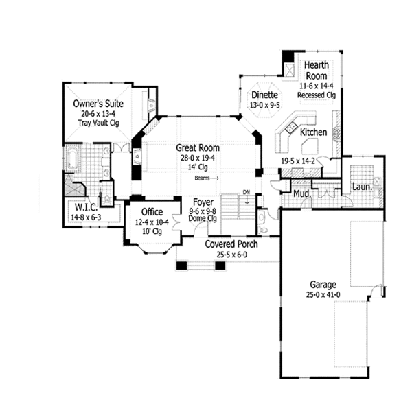 Home Plan - European Floor Plan - Main Floor Plan #51-1072