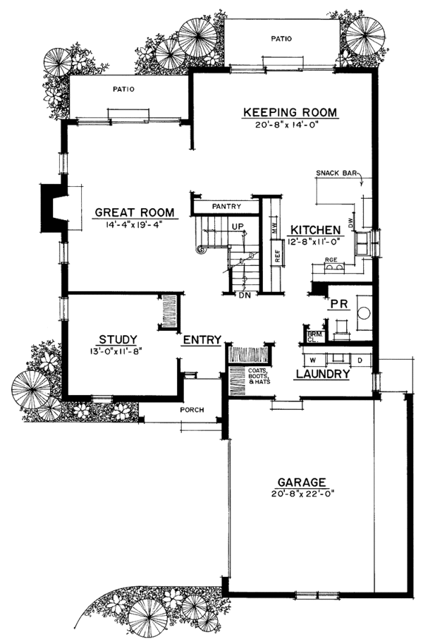 Dream House Plan - Country Floor Plan - Main Floor Plan #1016-67