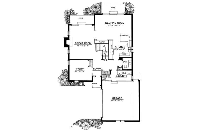 Dream House Plan - Floor Plan - Main Floor for Country House Plan #1016-67 - 3 bed, 2.5 bath