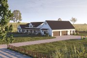 Farmhouse Style House Plan - 4 Beds 3.5 Baths 3680 Sq/Ft Plan #455-706 Exterior 