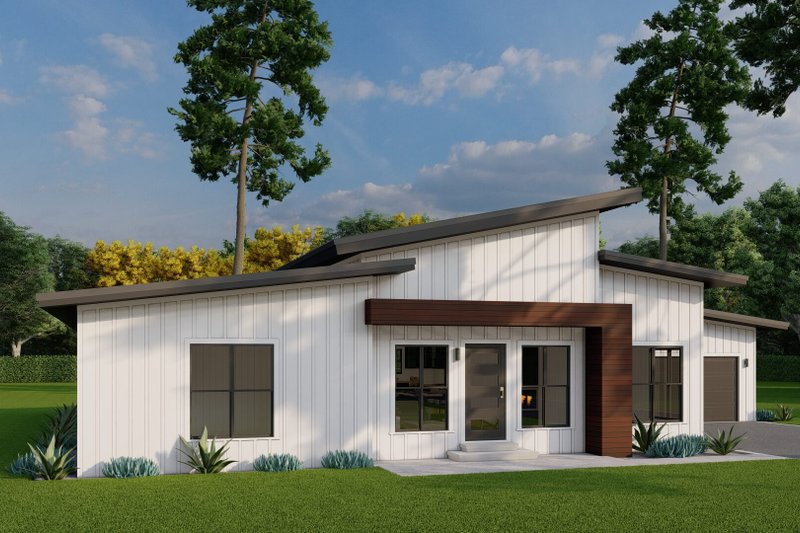 Architectural House Design - Exterior - Front Elevation 3 for Modern House Plan #923-433 - 3 bed, 2 bath