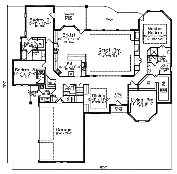 European Floor Plan - Main Floor Plan #52-206
