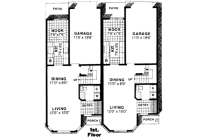 Floor Plan - Main Floor for Traditional House Plan #303-124 - 3 bed, 2.5 bath