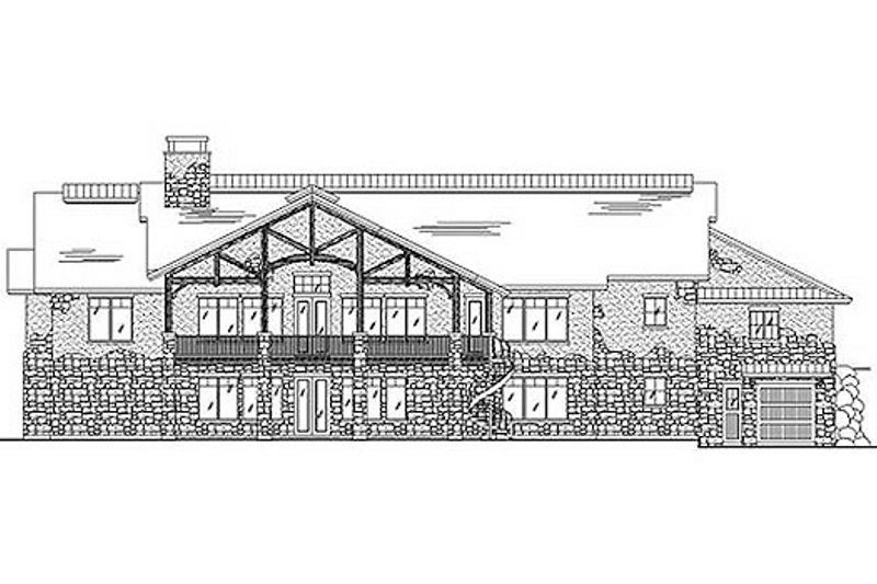 Home Plan - Exterior - Rear Elevation for Craftsman House Plan #5-345 - 6 bed, 6 bath