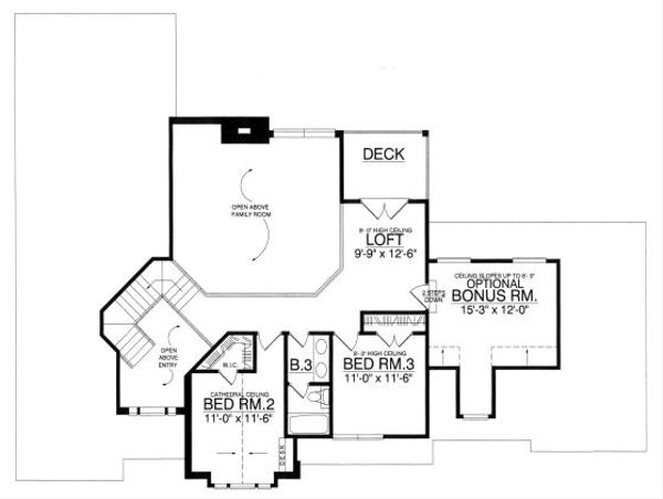 House Plan Design - European Floor Plan - Upper Floor Plan #40-395