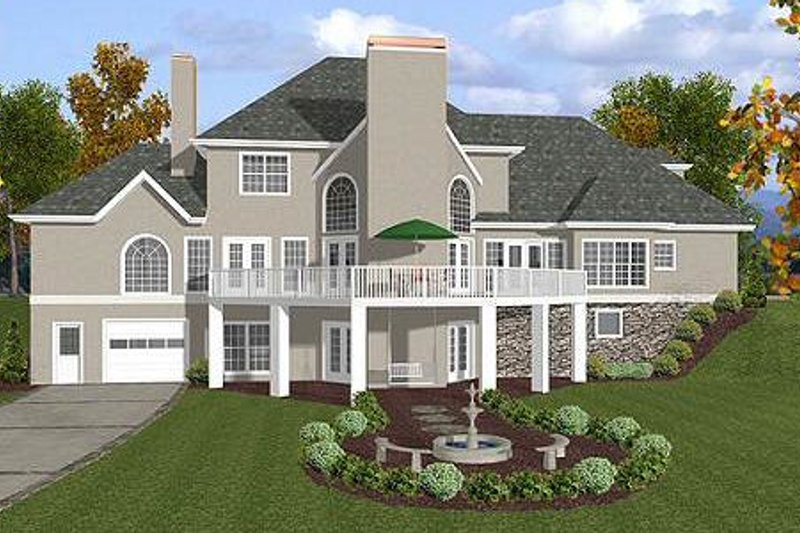 Dream House Plan - Exterior - Rear Elevation for European House Plan #56-214 - 4 bed, 4.5 bath