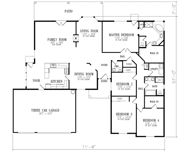 Adobe / Southwestern Floor Plan - Main Floor Plan #1-628