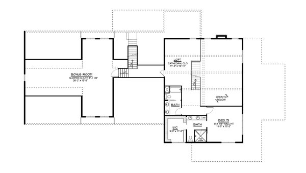 House Blueprint - Country Floor Plan - Upper Floor Plan #1064-217