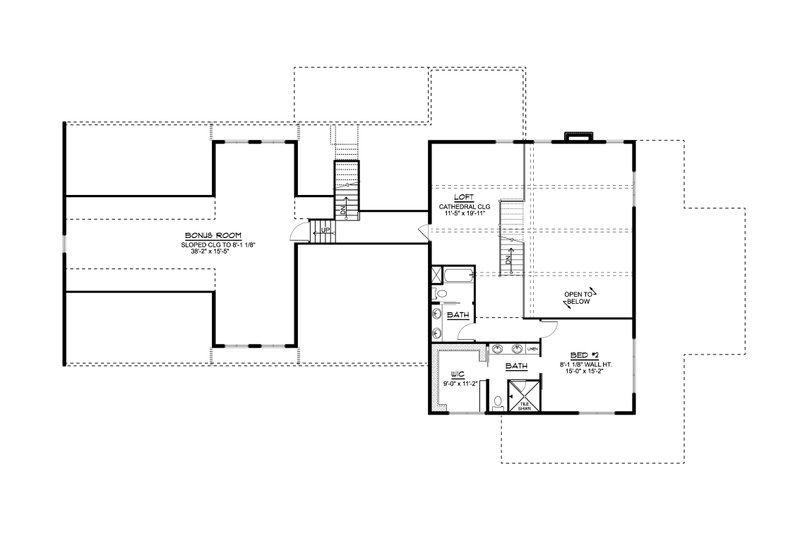 Home Plan - Floor Plan - Upper Floor for Country House Plan #1064-217 - 2 bed, 3.5 bath