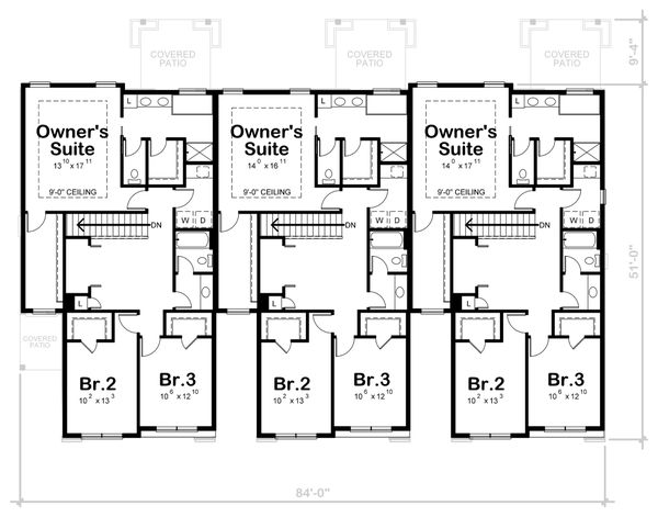 Traditional Floor Plan - Upper Floor Plan #20-2356