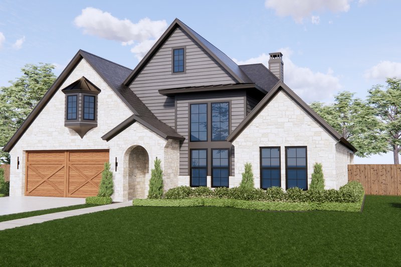 Home Plan - Exterior - Front Elevation 4 for Tudor House Plan #1096-91 - 4 bed, 2.5 bath