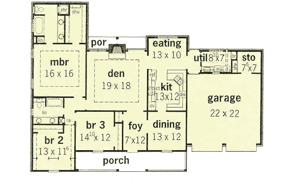 Traditional Floor Plan - Main Floor Plan #16-158