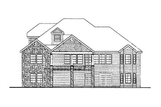 Exterior - Rear Elevation for Craftsman House Plan #456-29 - 4 bed, 3.5 bath