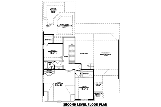 Floor Plan - Upper Floor for European House Plan #81-1111 - 4 bed, 3 bath