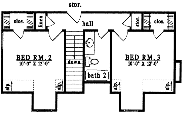 Farmhouse Floor Plan - Upper Floor Plan #42-327