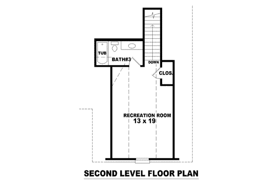 Floor Plan - Upper Floor for European House Plan #81-1521 - 3 bed, 2 bath