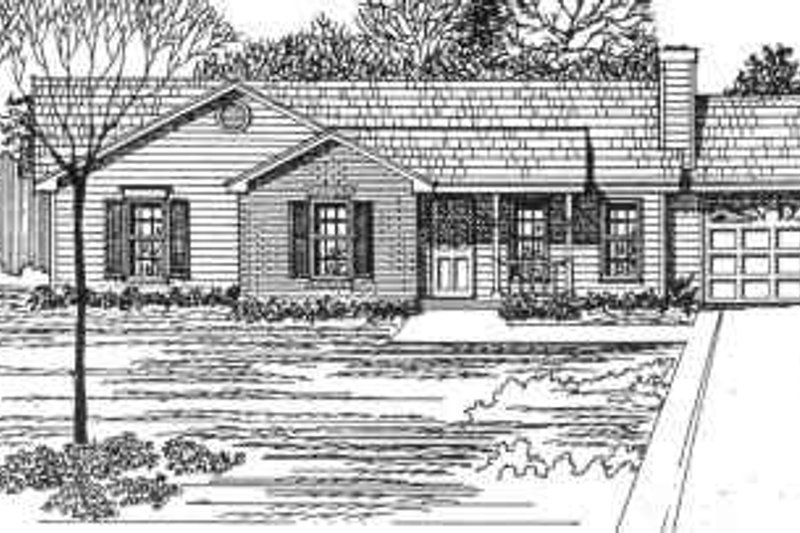 House Blueprint - Ranch Exterior - Front Elevation Plan #30-112